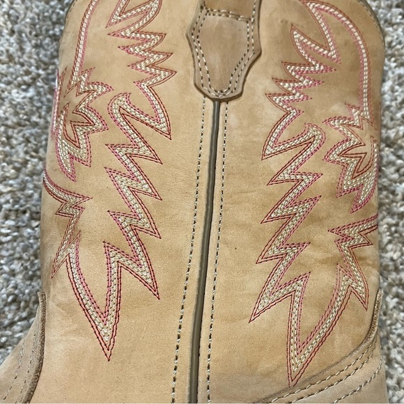 Masterson Boot Company Tan/Pink Mid Calf Cowboy Boots Sz 7 - Picture 7 of 9
